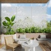 Pexfix 72 x 47 Inch Metal Privacy Screen Freestanding Outdoor Divider Panel For Patio Deck Balcony Heavy Duty Base Weatherproof White - 2 of 4