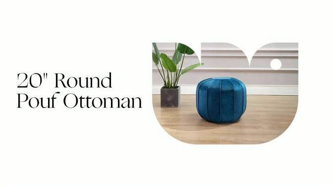 20" Round Pouf Ottoman - WOVENBYRD, 2 of 8, play video