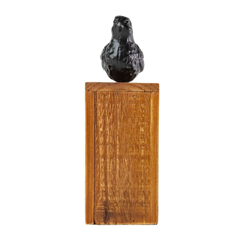 Black Bird Figure Cast Iron, Wood & MDF - Foreside Home & Garden, 3 of 8
