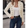 Coolmee Women's Faux Suede Leather Jacket Casual Long Sleeve Blazer Jacket Coat Fall Outfits - 3 of 4