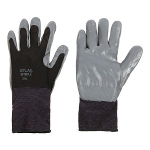 Atlas Unisex Indoor/Outdoor Dipped Gloves Black/Gray XL 1 pair - 1 of 1