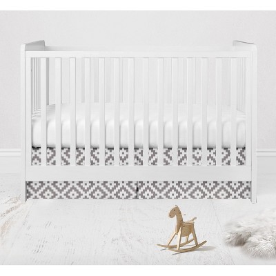 Bacati - White/Gray Diamond Crib/Toddler Bed Skirt