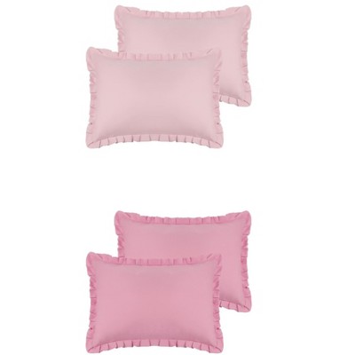 Unique Bargains Envelope Closure Ruffle Pillowcases Queen 20"x30" 4 Pcs