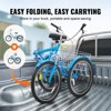 VEVOR Folding Adult Tricycle, 26-Inch Adult Folding Trikes, Carbon Steel 3 Wheel Cruiser Bike with Large Basket & Adjustable Seat - 4 of 4