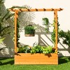 Tangkula 2PCS Raised Garden Bed Planter Box w/ Side & Top Trellis for Vine Climbing Plants - 3 of 4