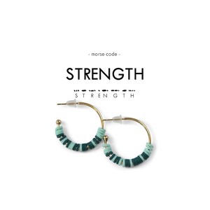 ETHIC GOODS Women's Morse Code Earring [STRENGTH] - 1 of 4