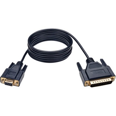 Tripp Lite 6ft Null Modem Serial RS232 Cable Adapter DB9 to BD25 F/M 6' - DB-9 Female - DB-25 Male - 6ft