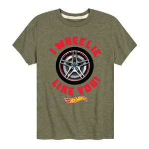 Boys' - Hot Wheels - Valentine's I Wheelie Like You Short Sleeve Graphic T-Shirt - 1 of 4