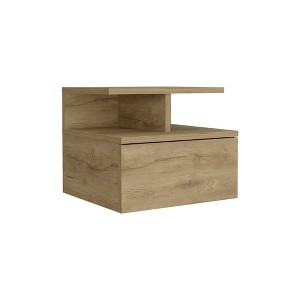 Cesicia 12"H Floating Nightstand with Single Drawer, Wall Mounted - 1 of 4