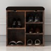 Shoe Storage Bench, 10 Cubbies Shoe Bench with Cushion and Side Pocket, 41 Inch Entryway Shoe Organizer, Cubby Shoe Rack with Adjustable Shelves - 4 of 4