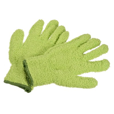 Unique Bargains Dusting Cleaning Gloves Microfiber Mittens for Cleaning  Plant Lamp Window 2 Pairs Blue