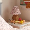 Round Faux Rattan Kids' Lamp with Pleated Floral Shade - Pillowfort™ - 2 of 4