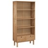 vidaXL Bookcase OTTA with 2 Drawers Brown Solid Wood Pine - 2 of 4