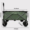 DSVIMOY Collapsible Wagon, Folding Wagon Cart with Big Wheels for Camping, Sports, Garden, Baseball, Green, 37.8"*21.26"*34.45" - 3 of 4
