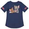 Ladies Tom and Jerry Shirt - Ladies Classic Tom and Jerry Cartoon Mesh Button Down Baseball Jersey - Hanna Barbera Tom and Jerry Mesh Jersey - 2 of 4
