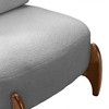 Racxily White Solid Wood Leisure Chair - Soft Teddy Fleece Backrest & Seat, Modern Style Solid Wood Chair for Reading Corner/Bedroom - 3 of 4