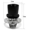 Slickblue Women’s Skull Ring, Stainless Steel, Top Hat Design, Clear Synthetic Crystals, Two-Tone Black, size 5–10 - 2 of 4