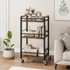 Whizmax Bar Cart for Home, Small Home Bar Serving Carts, Bar Cart with Wheels, 3 Tier Rolling Utility Storage Carts for Kitchen Dining Living Room - 4 of 4