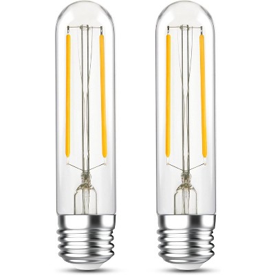 Runesay Dimmable Tubular Light Bulbs 40Watt, 4W E26 T10 LED Type T Bulbs, 2700K Warm White Long Edison Light Bulbs, 400Lumens, 4.96 inches ,2Pcs
