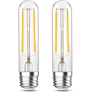 Runesay Dimmable Tubular Light Bulbs 40Watt, 4W E26 T10 LED Type T Bulbs, 2700K Warm White Long Edison Light Bulbs, 400Lumens, 4.96 inches ,2Pcs - 1 of 4