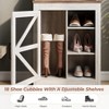 Narrow Coat Rack with Shoe Storage, 23" Wide Entryway Hall Tree, Rustic White - 4 of 4
