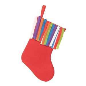 Transpac Polyester 12 in. Multicolor Christmas Colorful Ribbons Stocking - 1 of 2