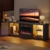 Bestier 63” Fireplace TV Stand for TVs Up to 70”, LED Entertainment Center with Storage Shelves & Cabinet, Media Console with Remote Control Heater - 2 of 4