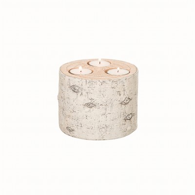 Transpac Resin White Christmas Large Birch Candle Holder