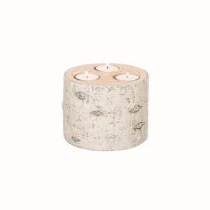 Transpac Resin 5.25 in. Off-White Christmas Birch Candle Holder - 1 of 2