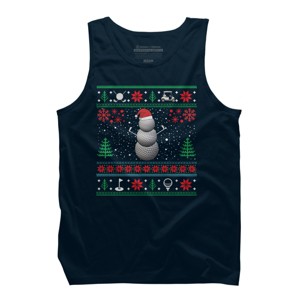 Men's Design By Humans Christmas Golf Golfing Golfer Ugly Christmas Xmas By pahari Tank Top - 1 of 3