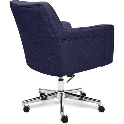 Sanctuary Blue Memory Foam Swivel Home Office Chair with Arms