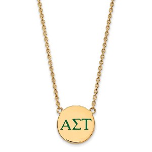 Black Bow Jewelry 14k Yellow Gold Plated Sterling Silver Alpha Sigma Tau Greek Life Necklace 18 Inch - 1 of 4