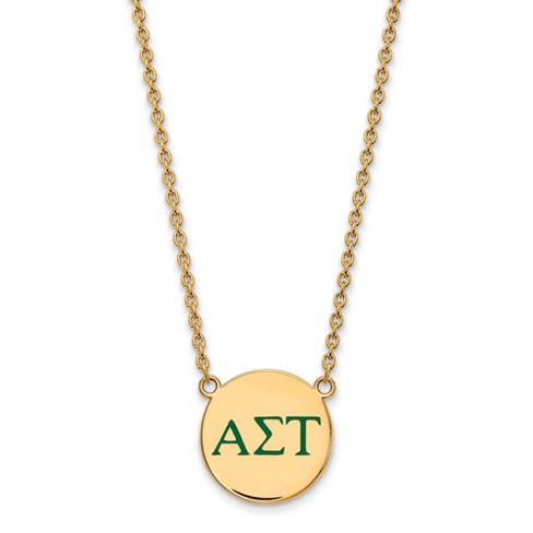 Black Bow Jewelry 14k Yellow Gold Plated Sterling Silver Alpha Sigma Tau Greek Life Necklace 18 Inch - image 1 of 4