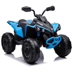 12V Kids ATV, Ride on Toy Car Bombardier Licensed BRP Can-am 4 Wheeler Quad Electric Vehicle, w/LED Lights - 1 of 4