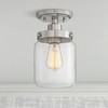 360 Lighting Devonshire Modern Farmhouse Ceiling Light Semi Flush Mount Fixture 6" Wide Brushed Nickel Clear Glass Open Bottom Shade for Bedroom House - 2 of 4