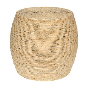 Storied Home Round Rope Barrel Accent Table Natural - 1 of 4