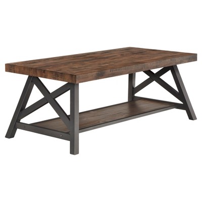 Lanshire Rustic Industrial Metal & Wood Cocktail Table - Inspire Q