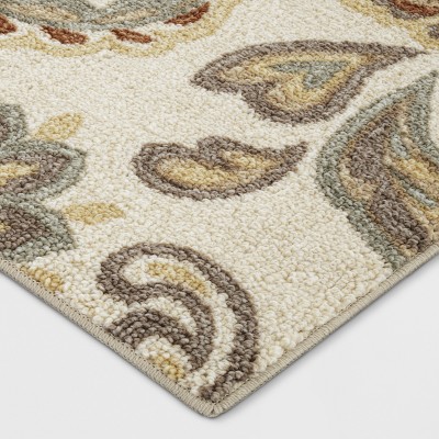 Maples 2&#39;x7&#39; Runner Floral Paisley Rug Beige