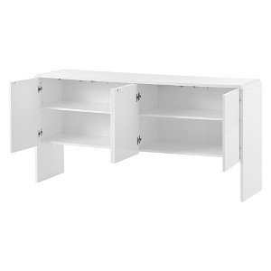 60" Storage Space Sideboard Accent Cabinet 4 Door Wooden Cabinet Sideboard Buffet Server Cabinet Storage Cabinet - 1 of 4