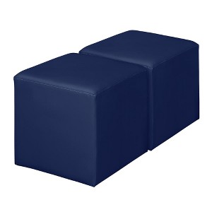 Regency,Jean Square Vinyl Ottoman (Set of 2) - 1 of 3