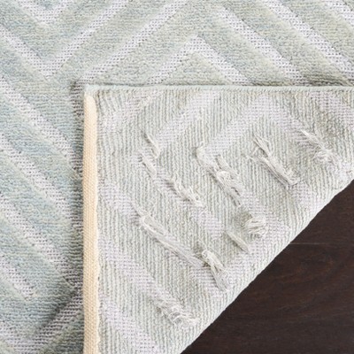 Santa Fe Light Grey Wool Hand-Knotted Area Rug 2' x 3'