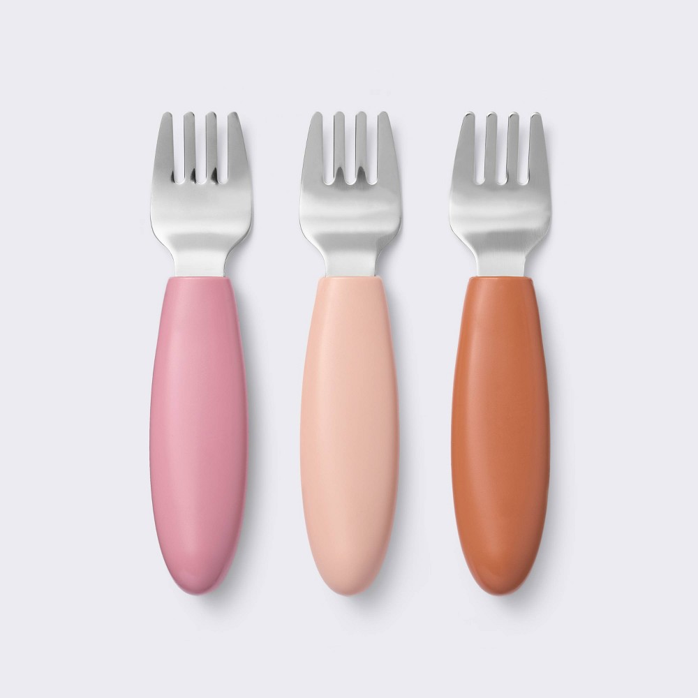 Photos - Other Appliances Stainless Steel Forks - 3pk - Pink/Rust - Cloud Island™