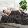 Amelie Home Soft Faux Fur Throw Blanket, Faux Rabbit Fur Striped Throw Blanket - 4 of 4