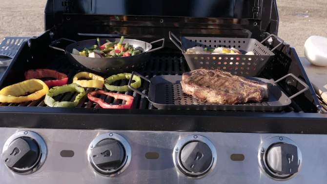 Char-Broil 3pc Grilling Topper Set Black, 2 of 7, play video