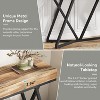 Gulches Farmhouse Console Sofa Entryway Table, Wood Top & Black Metal Base, 55" - 3 of 4