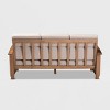 Charlotte Fabric Upholstered Wood 3 Seater Sofa Taupe/Brown - Baxton Studio: Elegant Mission Style Design, Foam-Padded - 4 of 4