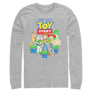 Toy Story Mens Main Characters Logo Long Sleeve Shirt : Target