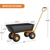 1200Lbs Garden Cart Dump Wagon, Heavy-Duty 4 Wheel Wheelbarrow Yard Cart with 13-Inch All-Terrain Wheels, for Courtyards, Farm and Gardening - 3 of 4