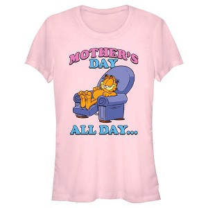 Juniors Womens Garfield Mother's Day All Day  T-Shirt -  - - 1 of 4