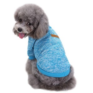 Gooby Dog Clothes Dogs Sweater Soft Puppies Clothing Winter Puppy Sweaters Warm Outfit for Dogs Small XXS XS Cat Apparel (Light Blue, XS) - 1 of 1